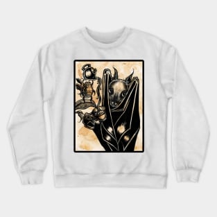 Bat with Tea - Black Outlined Version Crewneck Sweatshirt